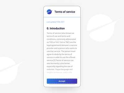 89 :: Terms of Services dailyui dailyui 089 mobile terms of service ui