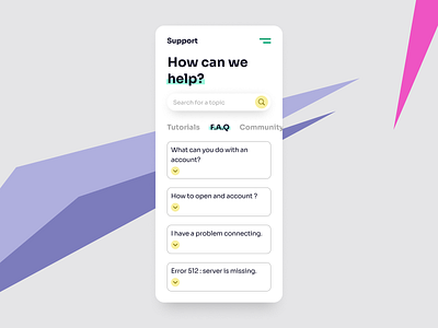 92 :: F.A.Q dailyui dailyui 092 faq mobile ui