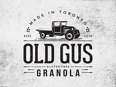 OLD GUS GRANOLA branding design gluten free granola graphicdesign illustration logo retro toronto typography vector vehicle design vintage logo