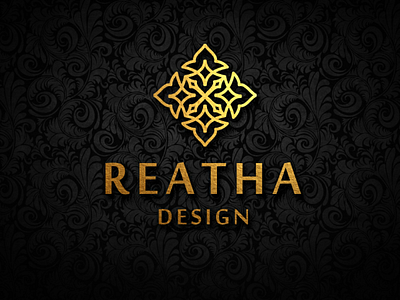 REATHA DESIGN abstract artist badge branding design gold foil graphicdesign handmade illustrator jewelry logo logo design luxury luxury logo minimal vector