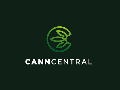 CANN CENTRAL abstract adobe illustrator adobe photoshop best logo branding cannabis logo circular clean design graphicdesign logo logo design marijuana minimalist logo modern logo uigradients vector