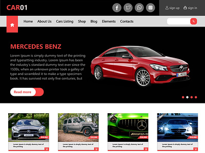 UI design of a car website