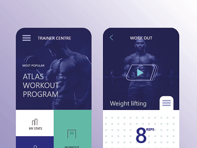 Workout app UI design