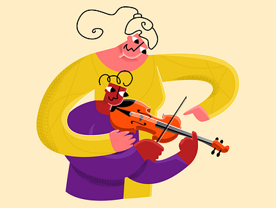 violin children flat illustration modern style music player musician school simple student teacher teaching teen vector violin