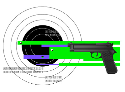 gun1 3d abstract art bang bullet crime design detective gun illustration modern style pistol police shot target vector weapon
