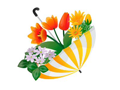 Flower illustration inverted vector