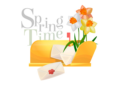 Spring time container illustration time