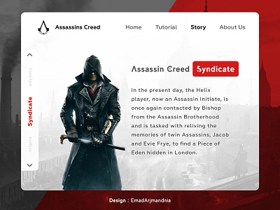 Assasin Creed Web Design assassin assassins assassins creed creative creative design creative web design design emad arjmandnia emadarjmandnia game game art game website games london ubisoft ui uiux web deisgn website