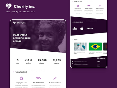 Charity Institute Web Design charity charity event charity website corona virus covid 19 emad arjmandnia emadarjmandnia event minimal minimal website ui user interface design web design webdesign website design wuhan