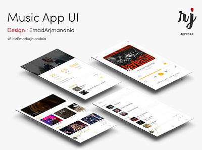 Music App ui application ui art design emadarjmandnia illustration mobile music musicapp ui