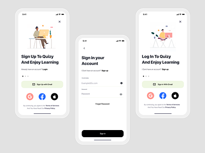 sign in & sign up design ui ux