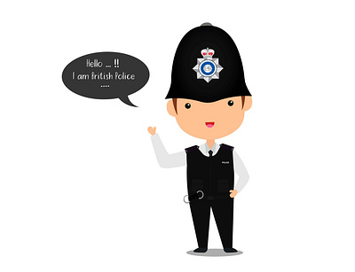 british police animation art design flat icon illustration illustrator logo minimal vector