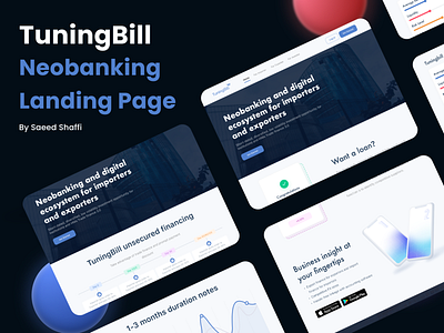 TuningBill Neo Bank Landing Page branding design illustration logo ui user experience ux vector