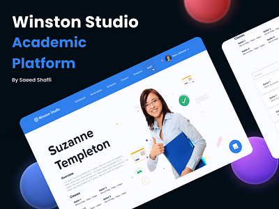 Winston Studio Academic Platform branding design logo ui ux vector