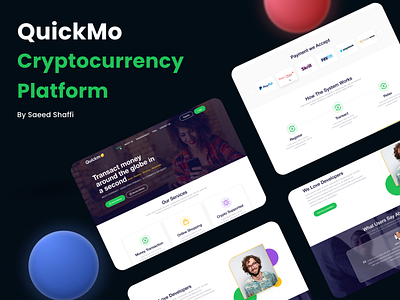 QuickMo Cryptocurrency Platform Landing Page