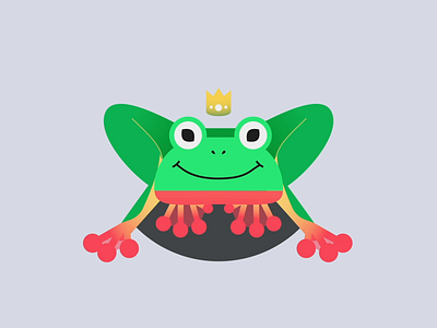 Magic Frog animation animation 2d animation design crown frog frog prince illustration motion prince ribbit ripples sticker