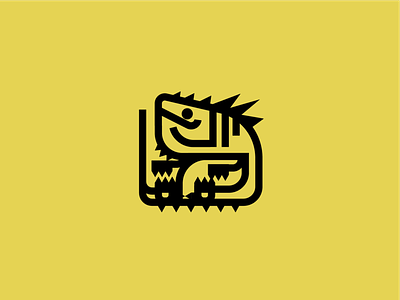 Great Jagras - Monster Hunter character gaming icon iconography iguana illustration minimalist monster monster hunter reptile reptiles stroke vector yellow
