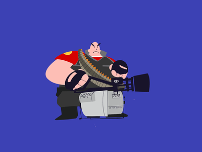 Heavy Weapons Guy animation audio bullet character characterdesign fps gaming heavy illustration laugh procreate shooter tf2 videogame