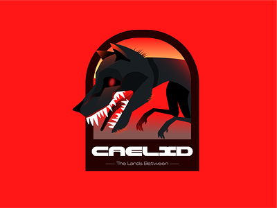 Caelid Badge badge branding color palette dog elden ring explore fungi gamer gaming illustration logo national park nature outdoors series sticker travel typography