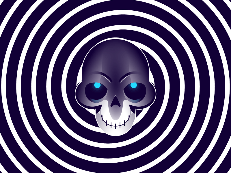 Hypno Skull animation eyes gif hypnotic icon mograph scary skull spiral spooky