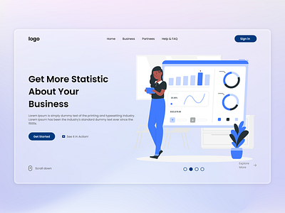 Business Statistic business business statistic glassmorphism landing page landing page design ui ui design user experience user interface ux ux design web design web header