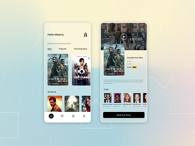 Movie ticket booking app app design application design glassmorphism movie movie booking ticket ticket booking ui ui ux uidessign ux uxdesign