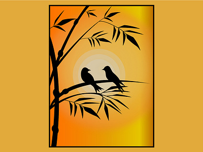 Birds couple design flat icon illustration logo love lovers minimal vector