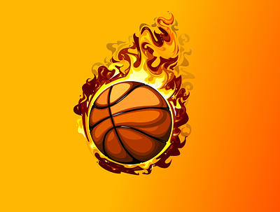 Flaming Basketball basketball logo design flaming flaming basketball flaming basketball flaming logo flaming logo flat icon illustration logo minimal vector