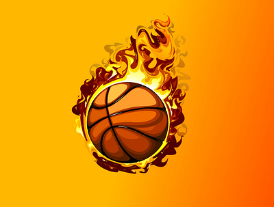 Flaming Basketball design flaming flaming basketball flaming logo flat icon illustration logo minimal vector