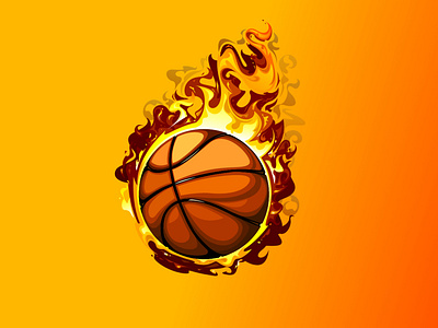 Flaming Basketball design flaming flaming basketball flaming logo flat icon illustration logo minimal vector