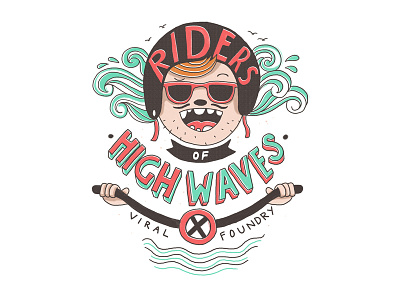 Riders of High Waves - Bali Scooter Vibes awesome bali canggu funlikewoah handlebars illustration indo indonesia likeaboss ridewithme scoot scootergang