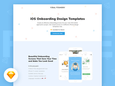 free ios onboarding design sketch templates by viral foundry