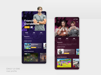 Daily UI 006 - User Profile [Gaming App]