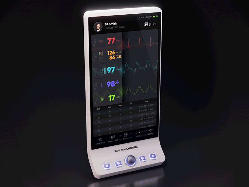 [2021] Vital signs monitor UI (medical device) after effects animation design gui icon medical device medical ui photoshop vital signs monitor