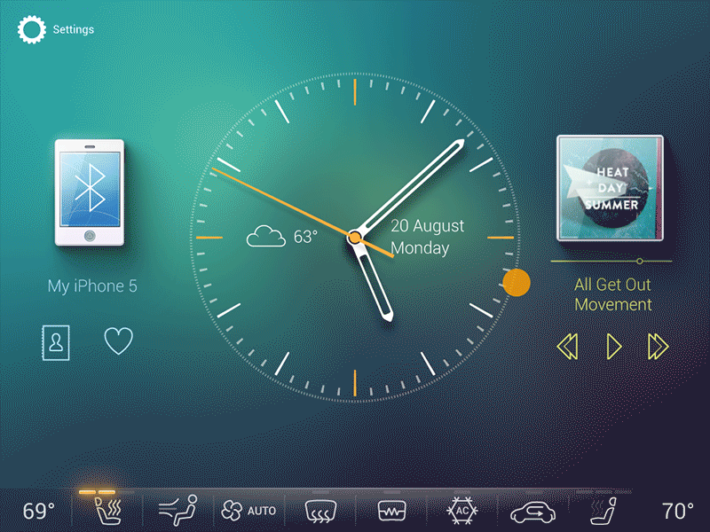 Infotainment Screen Transition animation audio auto car dashboard flat fluid gif infotainment screen transition ui