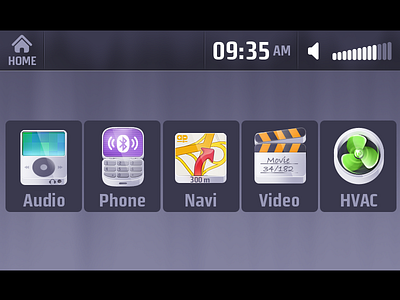 [2008] Gray Infotainment audio auto car gray hvac icon infotainment navigation phone screen ui video