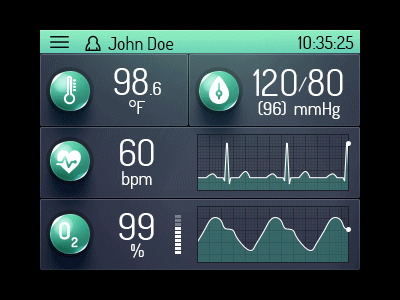 [2014] Medical Demo Icon Animations animation demo gif graph green hospital icon medical oxygen temperature