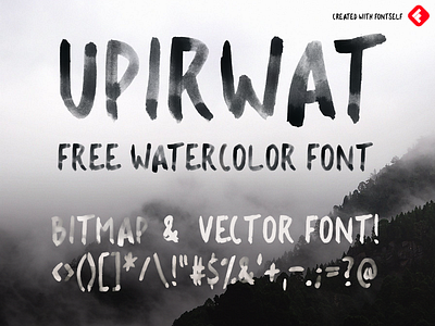 UPIRWAT - 100% FREE WATER-COLOR FONT bitmap font brush brush calligraphy brush strokes font font design fontself free font opentype bitmap font opentype color font watercolor watercolor bundle watercolor font