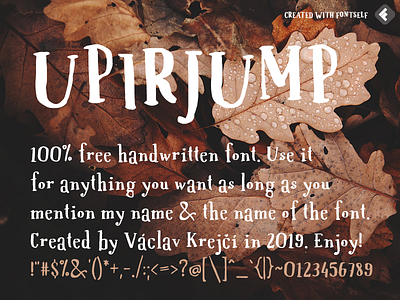 UPIRJUMP - 100% free jumpy font