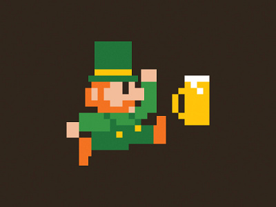 Super Beer Run beer irish mario mario bros nes nintendno pixel art retro st patricks day video game