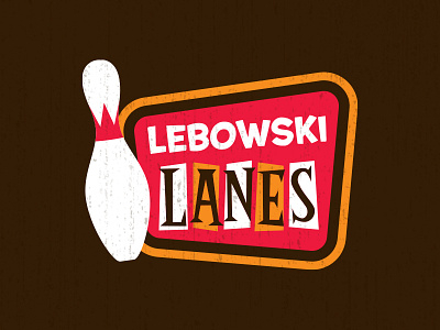 Lebowski Lanes bowling illustration lettering lunchboxbrain pop culture retro vintage