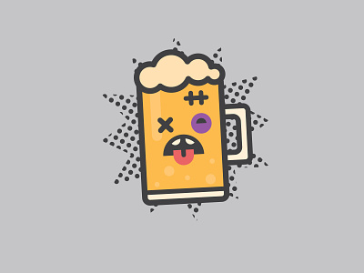 Rough Draught beer character funny illustration lunchboxbrain pun vector