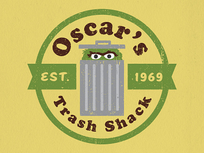 Oscar's Trash Shack illustration lunchboxbrain retro sesame street threadless vintage