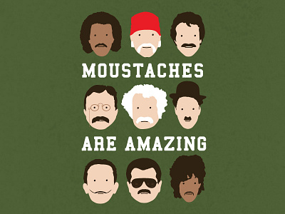 Moustaches Are Amazing character cute fun illustration pop culture type typography