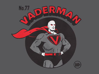 Vaderman comics darth vader illustration lunchboxbrain mashup retro star wars superman vintage