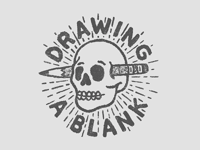 Drawing A Blank doodle illustration lettering lunchboxbrain skull