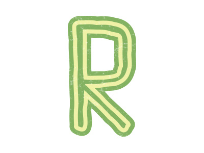R hand drawn lettering r