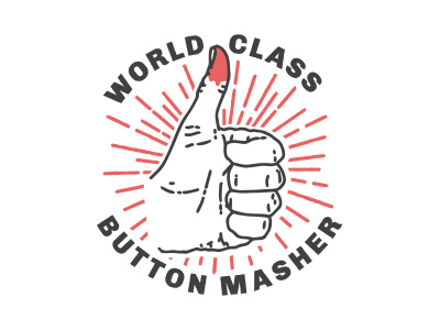 World Class Button Masher graphic nerd typography video games