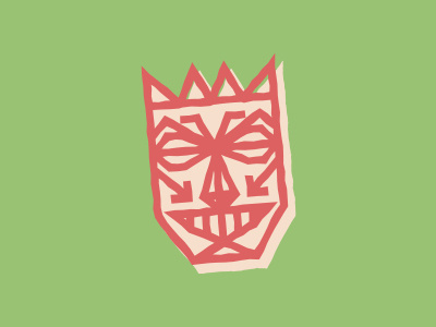 Happy Tiki illustration mask retro tiki tropical