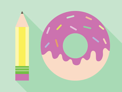 10 10 donut food illustration number pencil